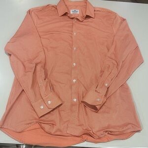 Mizzen and Main Men's Orange Checkered Shirt Size XXL